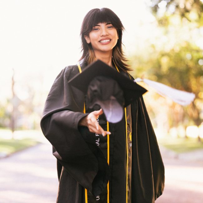 High school vs college senior portraits comparison in Orlando